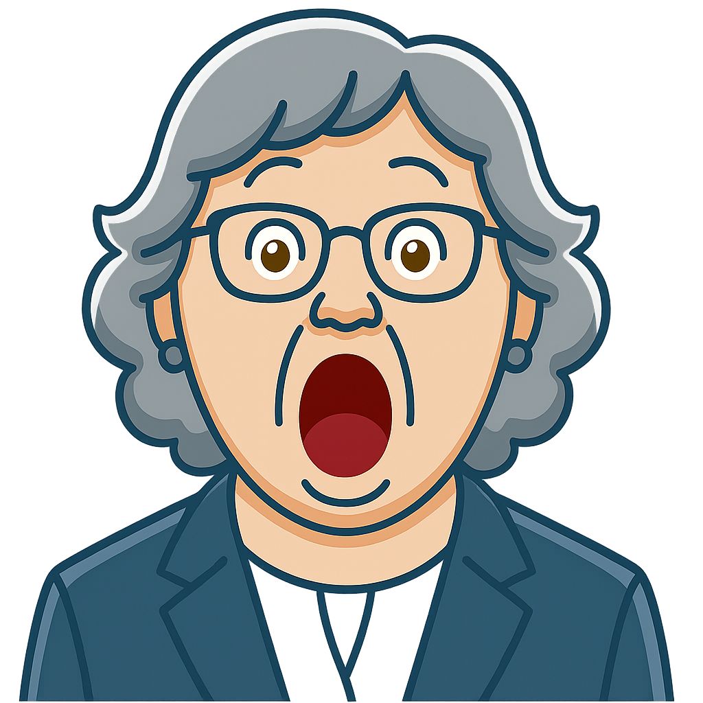 驚くキャラクターのイラスト