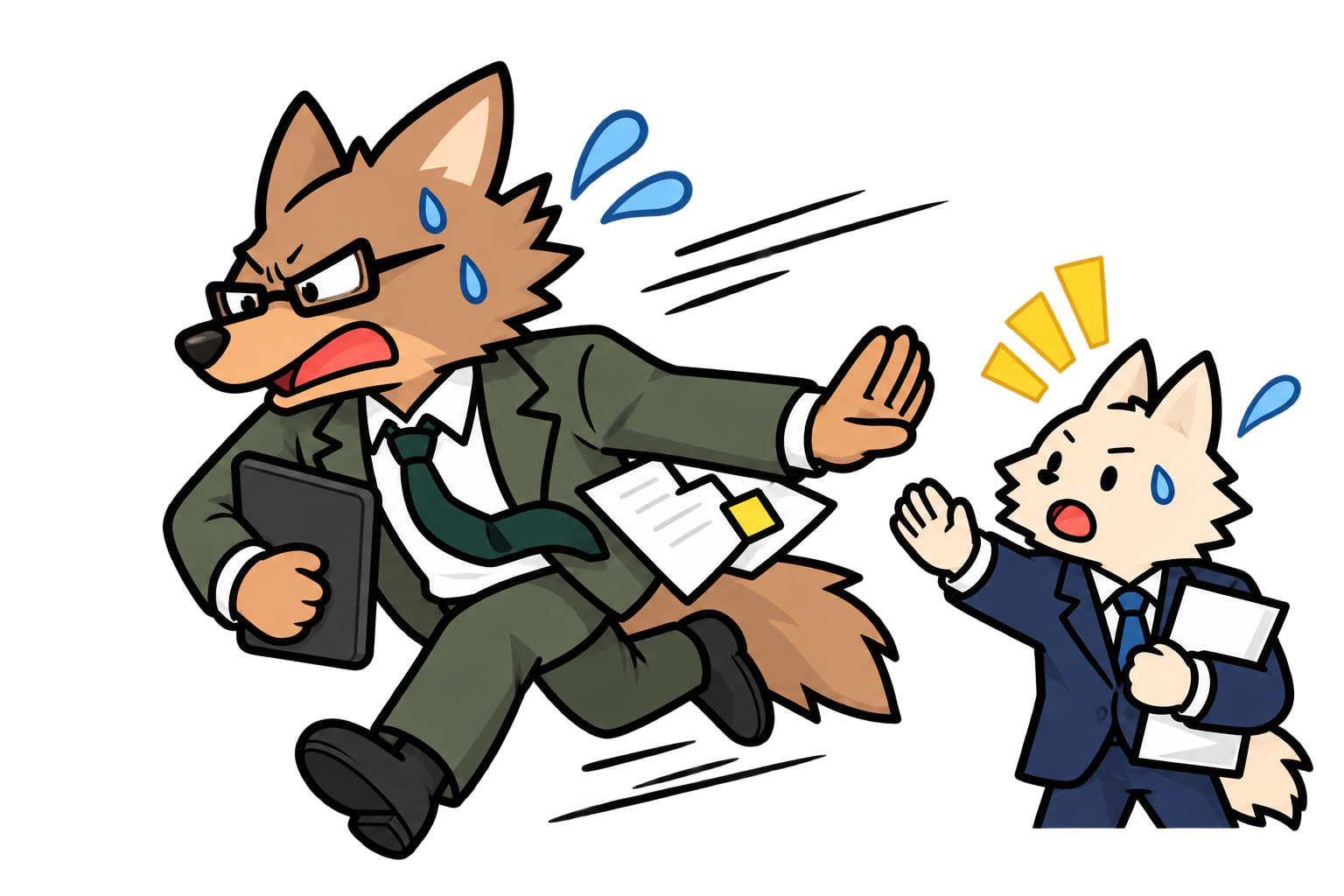 部下と向き合う時間が取れていないイラスト
