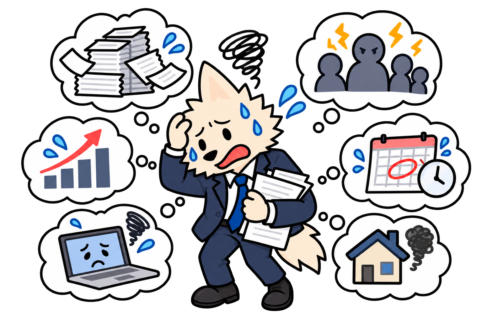 部下が抱える悩みや課題に気づけないイラスト