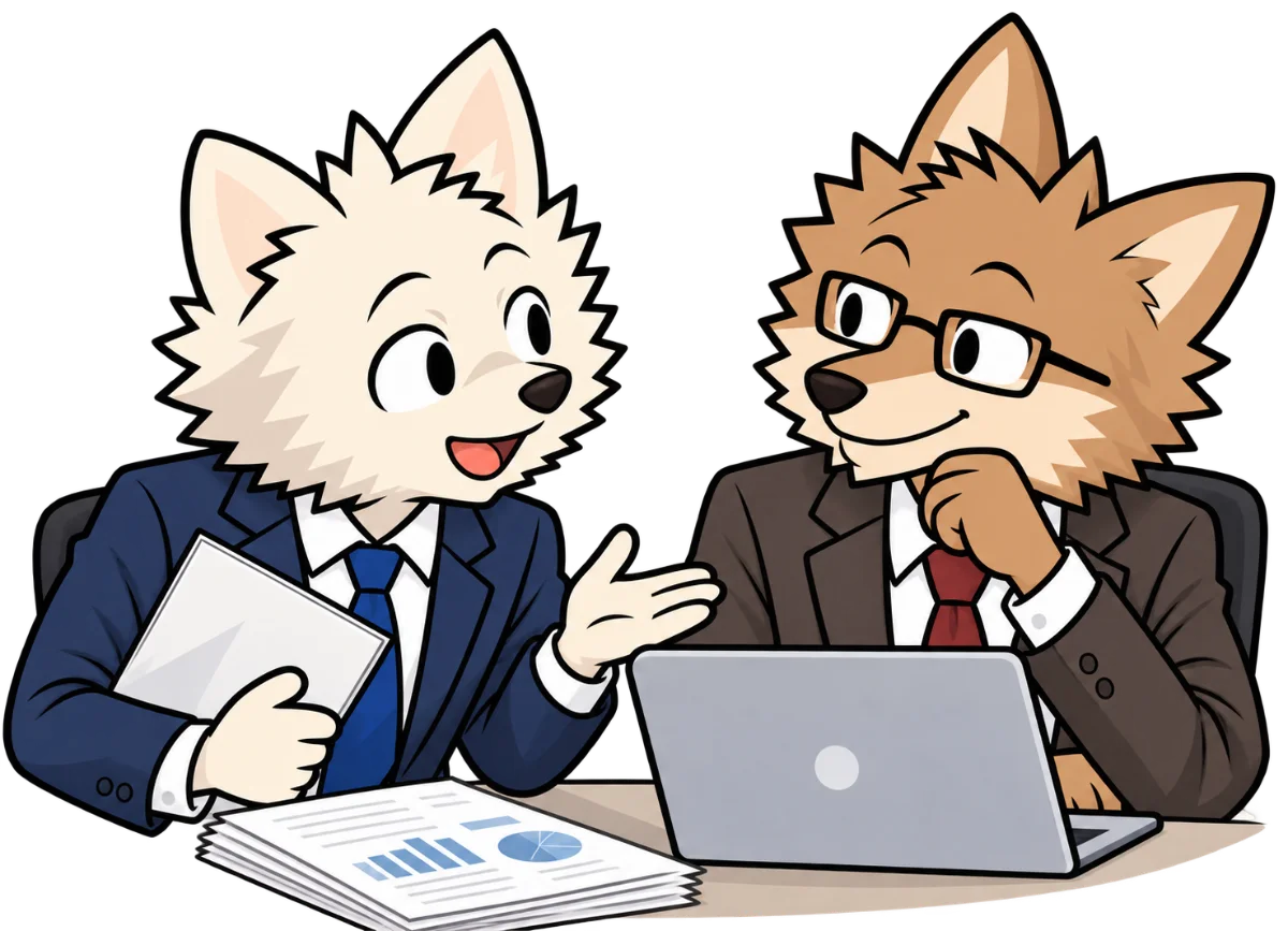 部下が上司に相談しているイラスト