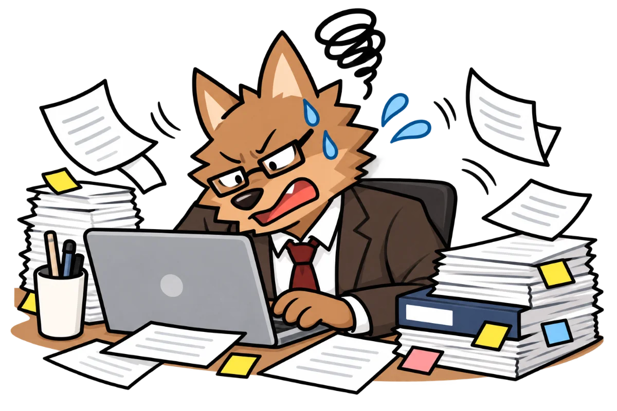 管理職が忙しいイラスト
