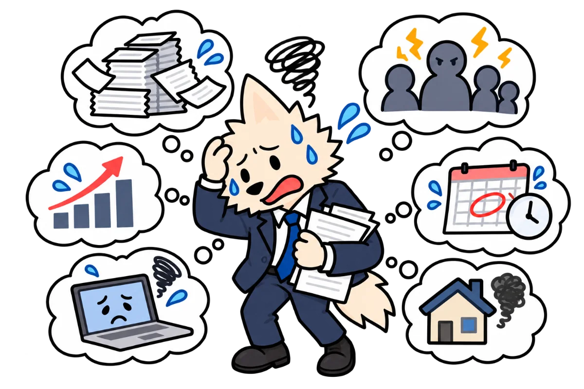 部下が抱える悩みや課題に気づけないイラスト